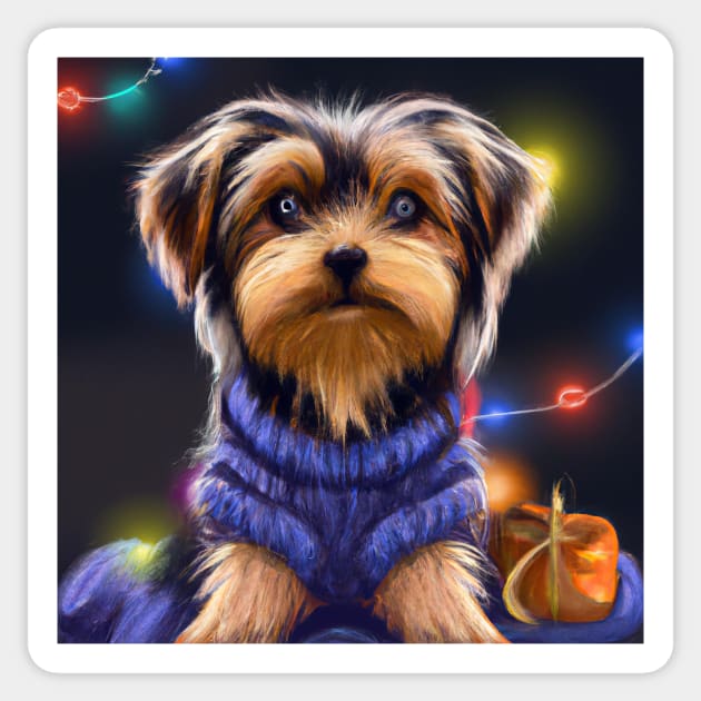Cute Yorkshire Terrier Drawing Sticker by Play Zoo